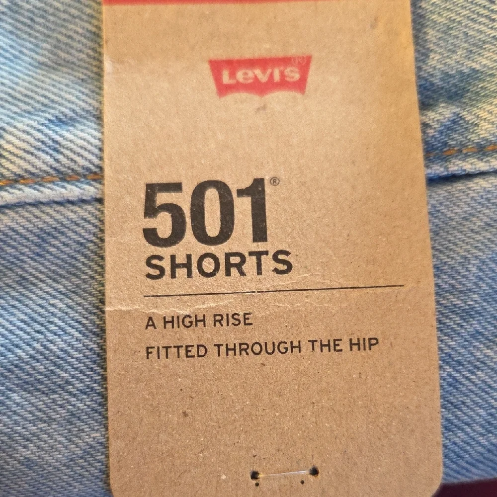 Levi's 501 Light Blue Distressed Jean Shorts‎